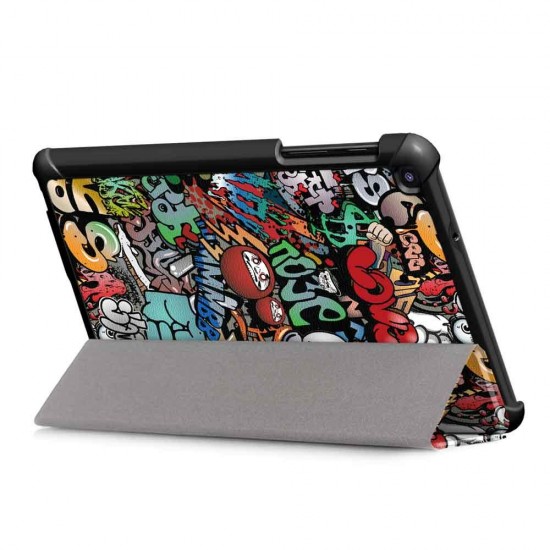 Tri-Fold Pringting Tablet Cover for Samsung Galaxy Tab A 8.0 2019 SM-P200 P205 Tablet - Doodle Tri-Fold Pringting Tablet Cover for Samsung Galaxy Tab A 8.0 2019 SM-P200 P205 Tablet - Doodle