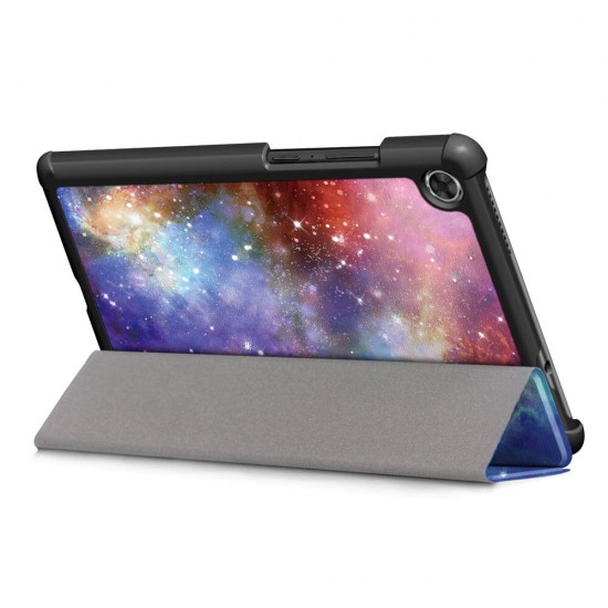 Tri-Fold Printing Tablet Case Cover for Lenovo M8 - Galactics