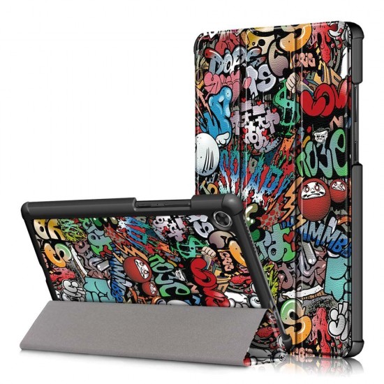 Tri-Fold Printing Tablet Case Cover for Lenovo M8 Tablet -Doodle Version