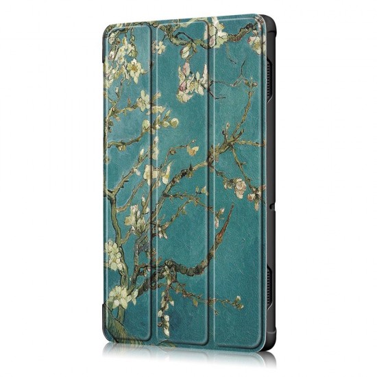Tri-Fold Printing Tablet Case Cover for Lenovo Tab E10 Tablet - Apricot Blossom Tri-Fold Printing Tablet Case Cover for Lenovo Tab E10 Tablet - Apricot Blossom
