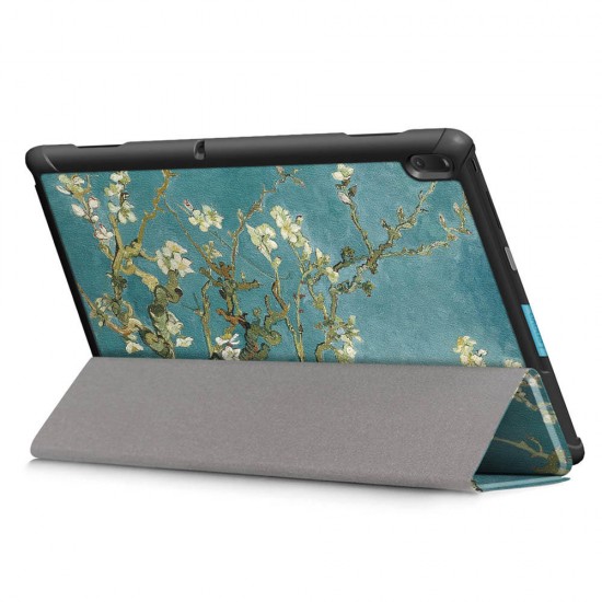 Tri-Fold Printing Tablet Case Cover for Lenovo Tab E10 Tablet - Apricot Blossom Tri-Fold Printing Tablet Case Cover for Lenovo Tab E10 Tablet - Apricot Blossom