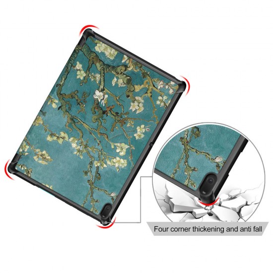 Tri-Fold Printing Tablet Case Cover for Lenovo Tab E10 Tablet - Apricot Blossom Tri-Fold Printing Tablet Case Cover for Lenovo Tab E10 Tablet - Apricot Blossom