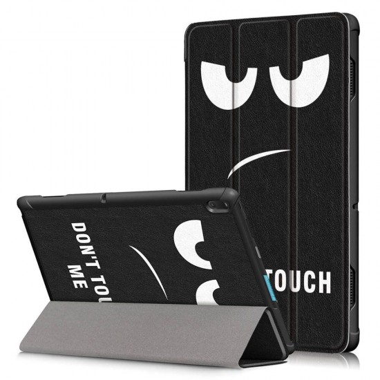 Tri-Fold Printing Tablet Case Cover for Lenovo Tab E10 Tablet - Big Eyes