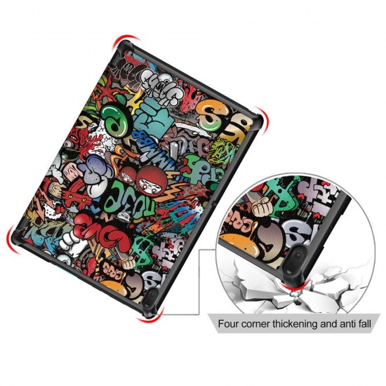 Tri-Fold Printing Tablet Case Cover for Lenovo Tab E10 Tablet - Doodle