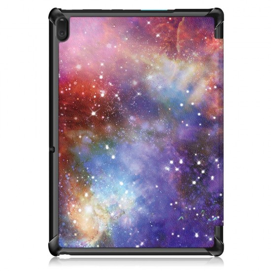 Tri-Fold Printing Tablet Case Cover for Lenovo Tab E10 Tablet - Milky Way galaxy