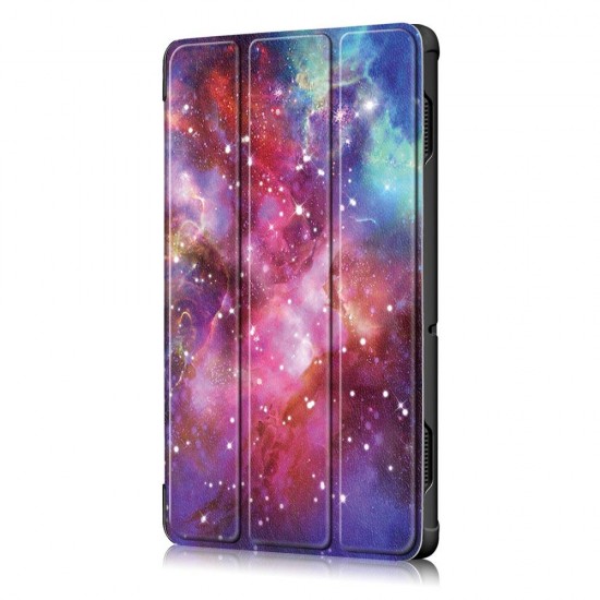 Tri-Fold Printing Tablet Case Cover for Lenovo Tab E10 Tablet - Milky Way galaxy