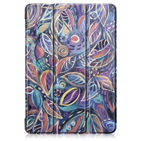 Tri-Fold Printing Tablet Case Cover for Lenovo Tab E10 Tablet - Tree leaves Tri-Fold Printing Tablet Case Cover for Lenovo Tab E10 Tablet - Tree leaves