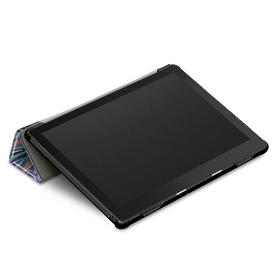 Tri-Fold Printing Tablet Case Cover for Lenovo Tab E10 Tablet - Tree leaves Tri-Fold Printing Tablet Case Cover for Lenovo Tab E10 Tablet - Tree leaves