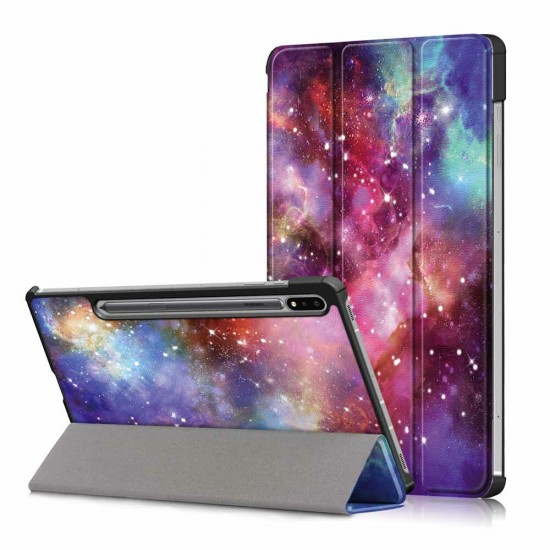 Tri-Fold Printing Tablet Case Cover for Samsung Tab S7 SM-T870 T875 - Galactics Version