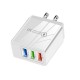 12W 3 USB LED 2.4A Fast Charging Travel Charger Power Adapter for Tablet Smartphone