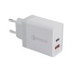 36W Dual USB Type C PD+QC3.0 Quick Charger Power Adapter for Smartphone Tablet