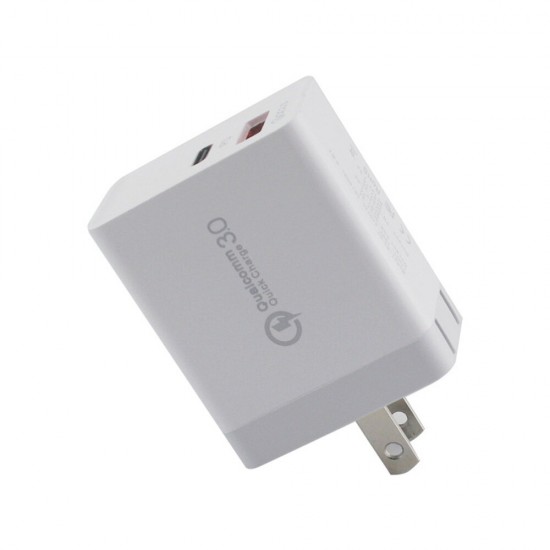 36W Dual USB Type C PD+QC3.0 Quick Charger Power Adapter for Smartphone Tablet 36W Dual USB Type C PD+QC3.0 Quick Charger Power Adapter for Smartphone Tablet