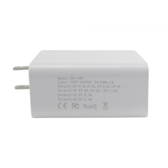 48W 4 USB Port Type C PD QC3.0 2.4A Charger Power Adapter for Tablet 48W 4 USB Port Type C PD QC3.0 2.4A Charger Power Adapter for Tablet
