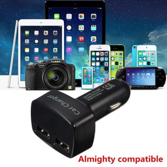 4in1 3.1A Dual Usb Car Charger Adapter Socket With LED Tester Volt Meterr