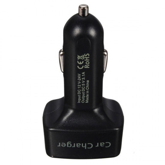 4in1 3.1A Dual Usb Car Charger Adapter Socket With LED Tester Volt Meterr