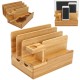 Bamboo Charging Dock Stand Holder Organizer For Apple Watch Smart Phone Tablet Bamboo Charging Dock Stand Holder Organizer For Apple Watch Smart Phone Tablet