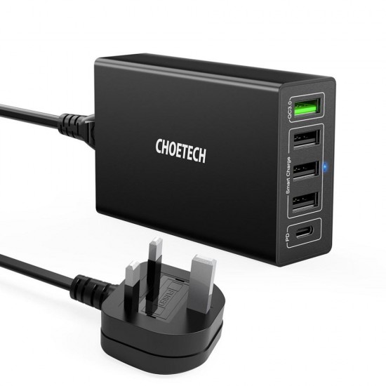 60W Multi Port USB QC3.0 Quick Charger Power Adapter for Smartphone Tablet Laptop