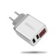 Dual USB EU Charger Power Adapter 5V 2.1A with Display for Smartphone Tablet Dual USB EU Charger Power Adapter 5V 2.1A with Display for Smartphone Tablet