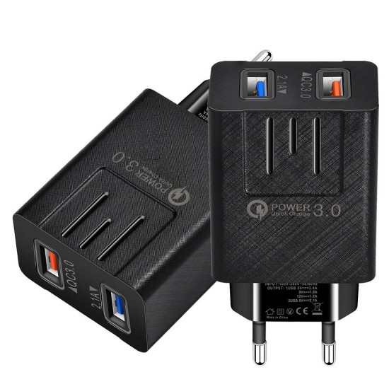 EU QC3.0 Dual USB Charger Power Adapter for Tablet Smartphone EU QC3.0 Dual USB Charger Power Adapter for Tablet Smartphone