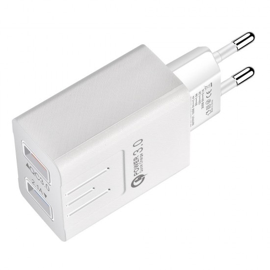 EU QC3.0 Dual USB Charger Power Adapter for Tablet Smartphone EU QC3.0 Dual USB Charger Power Adapter for Tablet Smartphone