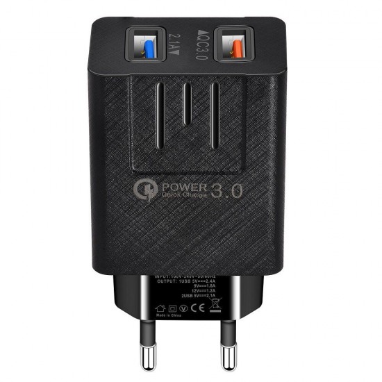 EU QC3.0 Dual USB Charger Power Adapter for Tablet Smartphone