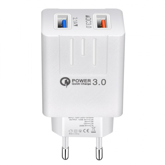 EU QC3.0 Dual USB Charger Power Adapter for Tablet Smartphone EU QC3.0 Dual USB Charger Power Adapter for Tablet Smartphone