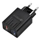 EU QC3.0 Dual USB Charger Power Adapter for Tablet Smartphone