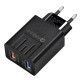 EU QC3.0 Dual USB Charger Power Adapter for Tablet Smartphone EU QC3.0 Dual USB Charger Power Adapter for Tablet Smartphone