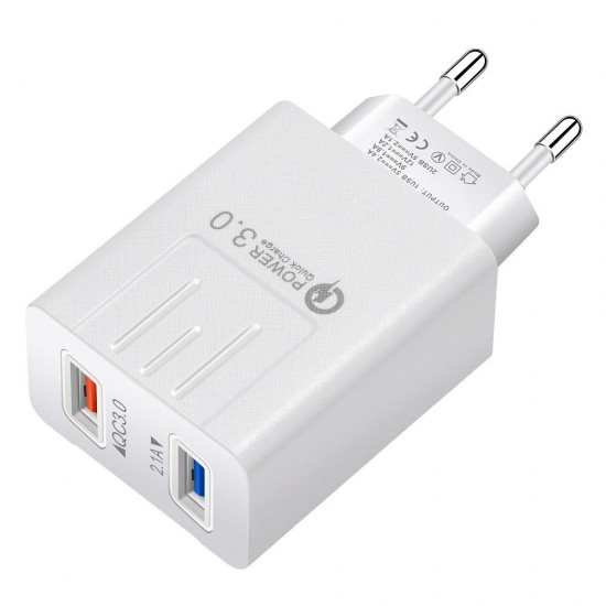 EU QC3.0 Dual USB Charger Power Adapter for Tablet Smartphone EU QC3.0 Dual USB Charger Power Adapter for Tablet Smartphone
