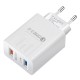 EU QC3.0 Dual USB Charger Power Adapter for Tablet Smartphone