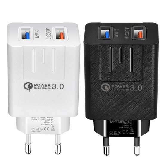 EU QC3.0 Dual USB Charger Power Adapter for Tablet Smartphone