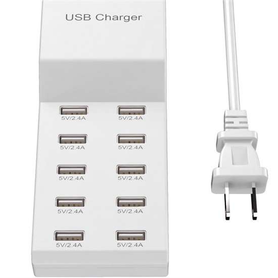 EU US 10 Port USB 10A Charger Power Adapter for Tablet Smartphone
