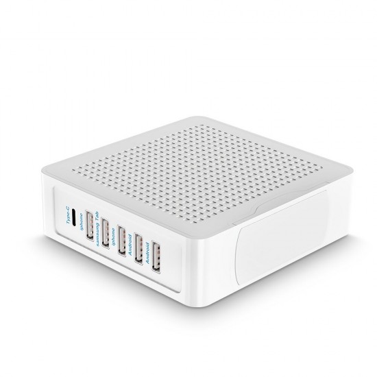 EU US 40W 5V2.4A 6 Ports Type-C USB Quick Charger Power Adapter for Tablet Smartphone EU US 40W 5V2.4A 6 Ports Type-C USB Quick Charger Power Adapter for Tablet Smartphone