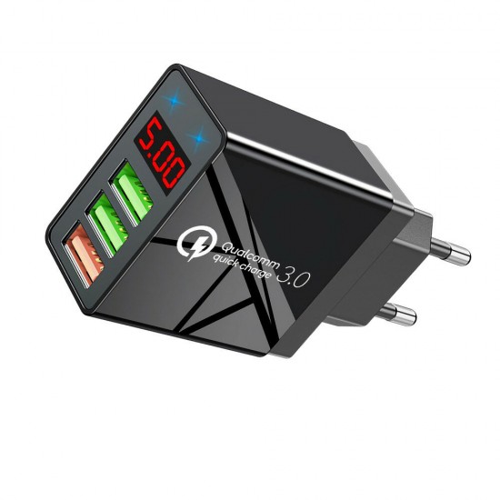 Gragas 3Ports USB Fast Charging QC3.0 Quick Charge Power Adapter with Digital Display for Mobile Phone Tablet Gragas 3Ports USB Fast Charging QC3.0 Quick Charge Power Adapter with Digital Display for Mobile Phone Tablet