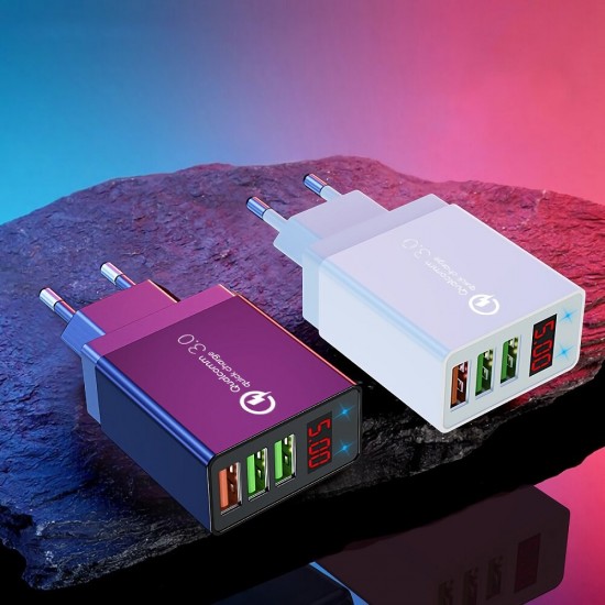Gragas 3Ports USB Fast Charging QC3.0 Quick Charge Power Adapter with Digital Display for Mobile Phone Tablet Gragas 3Ports USB Fast Charging QC3.0 Quick Charge Power Adapter with Digital Display for Mobile Phone Tablet
