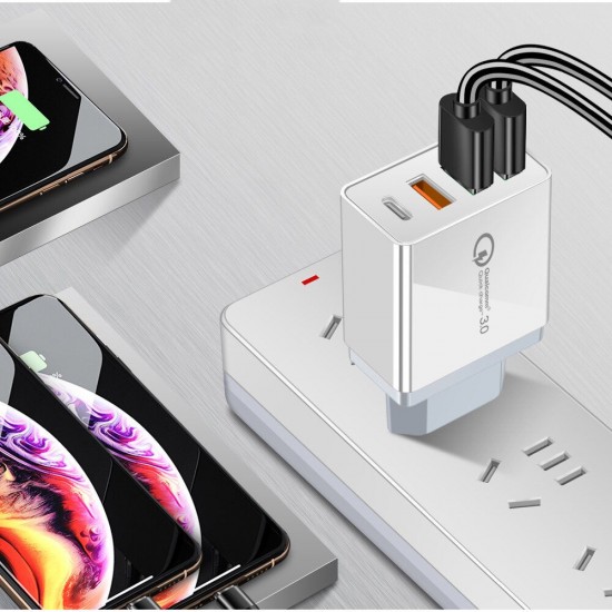 Gragas SLS-B08 3USB 1PD Mobile Phone Fast Charger Power Adapter PD+QC Double Quick Charging 36W EU Plug Charging Head Gragas SLS-B08 3USB 1PD Mobile Phone Fast Charger Power Adapter PD+QC Double Quick Charging 36W EU Plug Charging Head