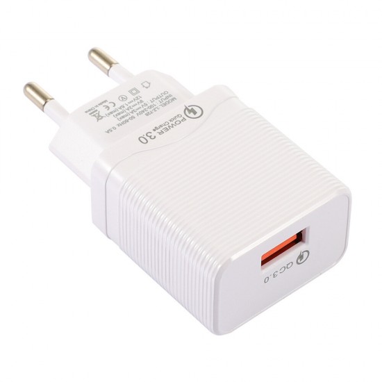 EU US QC3.0 3A USB Fast Charge Travel Charger Power Adapter for Tablet Smartphone