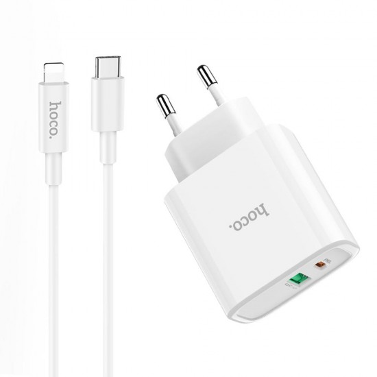 C57A EU Plug PD+QC3.0 Charger With Type C Cable for Tablet Smartphone C57A EU Plug PD+QC3.0 Charger With Type C Cable for Tablet Smartphone