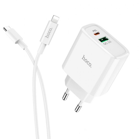 C57A EU Plug PD+QC3.0 Charger With Type C Cable for Tablet Smartphone C57A EU Plug PD+QC3.0 Charger With Type C Cable for Tablet Smartphone