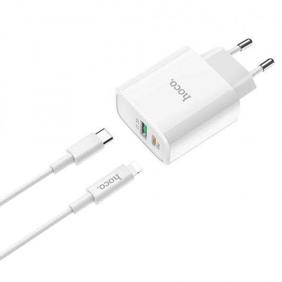 C57A EU Plug PD+QC3.0 Charger With Type C Cable for Tablet Smartphone C57A EU Plug PD+QC3.0 Charger With Type C Cable for Tablet Smartphone