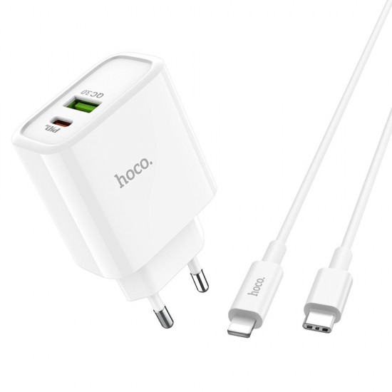 C57A EU Plug PD+QC3.0 Charger With Type C Cable for Tablet Smartphone C57A EU Plug PD+QC3.0 Charger With Type C Cable for Tablet Smartphone