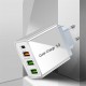 18W PD Charger QC 3.0 Dual USB EU Charger Power Adapter for Tablet Smartphone