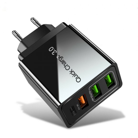18W PD Charger QC 3.0 Dual USB EU Charger Power Adapter for Tablet Smartphone 18W PD Charger QC 3.0 Dual USB EU Charger Power Adapter for Tablet Smartphone