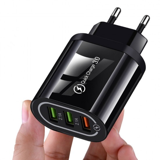 18W Quick Charge 3.0 Dual USB 2.1A Fast Charging Wall Charger Power Adapter for Tablet Smartphone