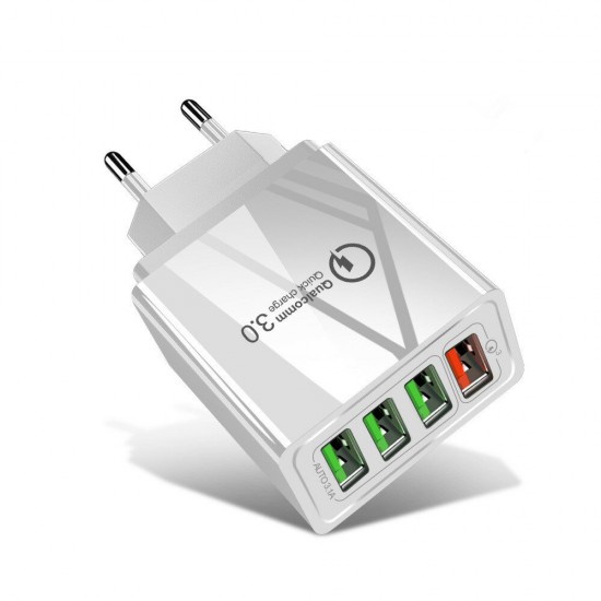 4 Ports USB Fast Charging QC3.0 Quick Charge Power Adapter for Mobile Phone Tablet 4 Ports USB Fast Charging QC3.0 Quick Charge Power Adapter for Mobile Phone Tablet