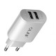 Dual USB 5V 2A EU Fast Charging Wall Travel Charger Power Adapter for Tablet Smartphone