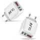 Dual USB Fast Charging Digital Display Travel Charger Power Adapter for Smartphone Tablet