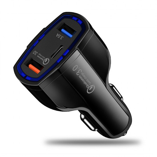 Quick Charge Dual USB Type-C Car Charger For Smartphone Tablet Quick Charge Dual USB Type-C Car Charger For Smartphone Tablet