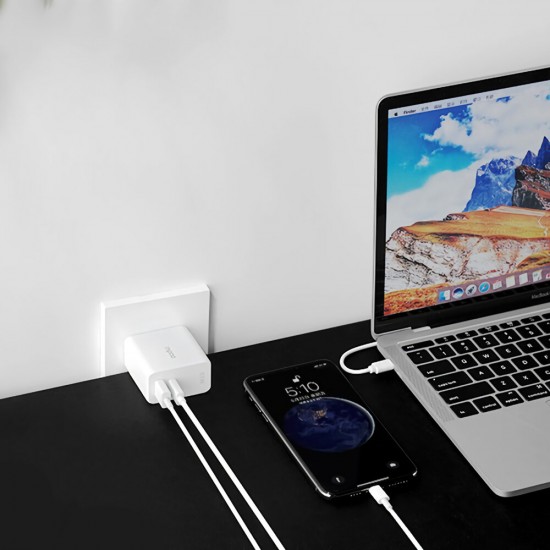 Pa65 GaN 65W US Type-C+USB QC3.0 Fast Charging Power Adapter for Mobile Phone Tablet Laptop Pa65 GaN 65W US Type-C+USB QC3.0 Fast Charging Power Adapter for Mobile Phone Tablet Laptop