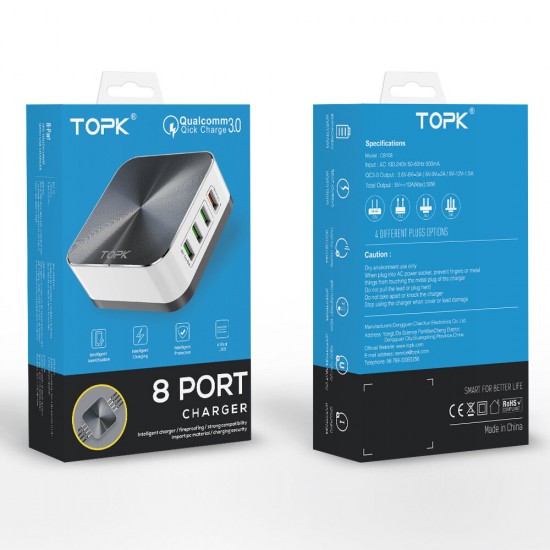 50W Quick Charge 3.0 8 Port USB Charger Power Adapter for Samsung Smartphone Tablet 50W Quick Charge 3.0 8 Port USB Charger Power Adapter for Samsung Smartphone Tablet